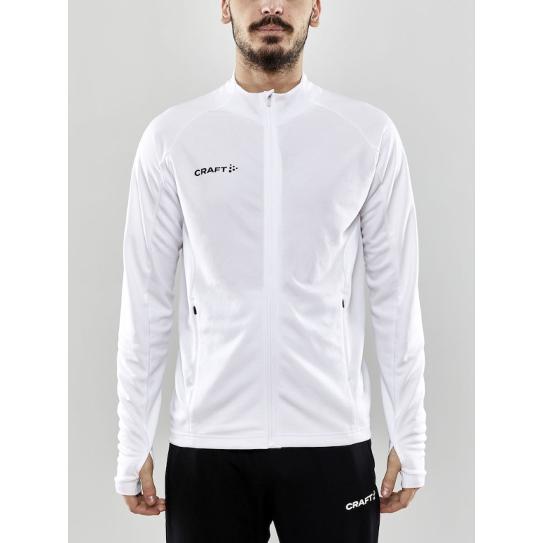 Craft Trainingsjacke Evolve Full Zip - strapazierfähige Mid-Layer-Jacke aus Stretchmaterial - weiss Herren